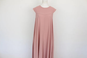 Pastel Pink Sleeveless A-Line Maxi Dress – Size L | Thrift Finds
