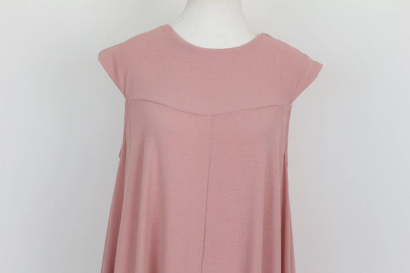 Pastel pink A-line sleeveless maxi dress - L