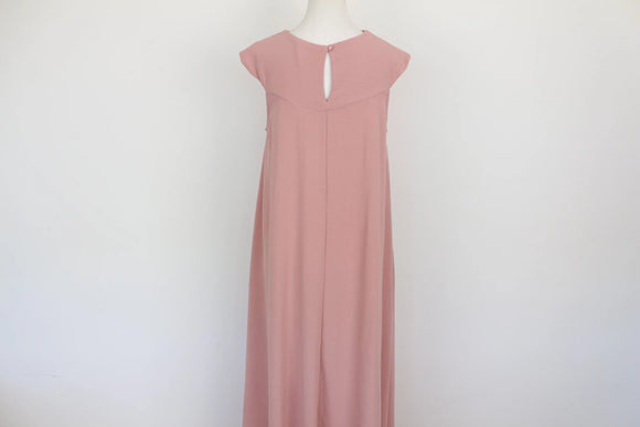 Pastel pink A-line sleeveless maxi dress - L