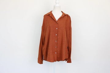 Burnt Orange Long-Sleeve Shirt – Size M | Brand new