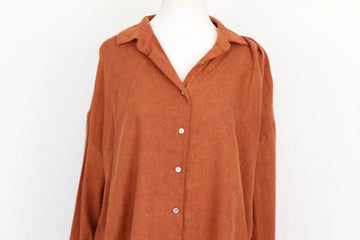 Burnt Orange Long-Sleeve Shirt – Size M | Brand new - 0