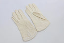 Off-white gloves with white beading - S-1