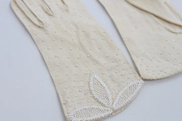 Off-White Beaded Dress Gloves – S - 0