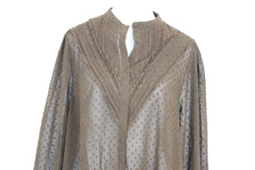 Paramount dark green long-sleeved embroided shirt - S - 0