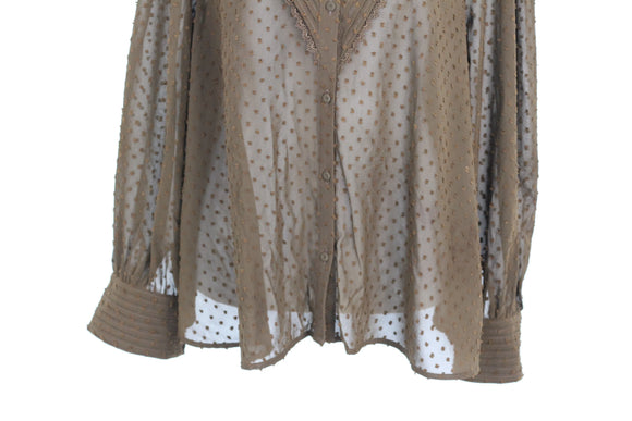 Paramount dark green long-sleeved embroided shirt - S