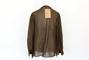 Paramount dark green long-sleeved embroided shirt - S-5