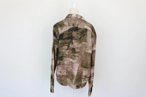 Paramount long-sleeved shirt in shades of green - L