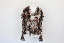 Paramount floral print long-sleeved chiffon blouse with frills - M-1