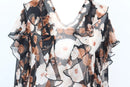 Paramount floral print long-sleeved chiffon blouse with frills - M-2