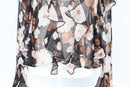 Paramount floral print long-sleeved chiffon blouse with frills - M-3