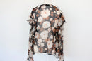 Paramount floral print long-sleeved chiffon blouse with frills - M-4
