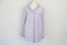 Purple checkered shirt with breast pocket - S