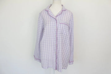 Purple Check Shirt with Chest Pocket – Size S | Thrift Finds