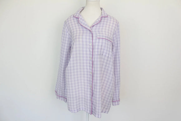 Purple checkered shirt with breast pocket - S