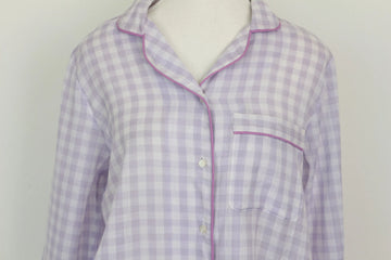 Purple Check Shirt with Chest Pocket – Size S | Thrift Finds - 0
