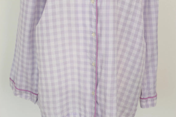Purple checkered shirt with breast pocket - S