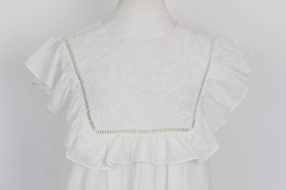 George white embroided mini dress with frills - 8
