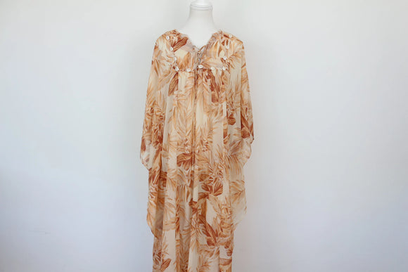 Paramount peach floral dress with white shell detailing - XL