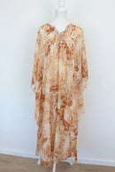 Paramount peach floral dress with white shell detailing - XL-2