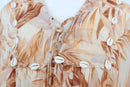 Paramount peach floral dress with white shell detailing - XL-5