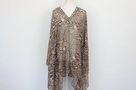 Paramount printed chiffon shirt with beaded collar - XL
