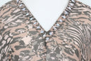 Paramount printed chiffon shirt with beaded collar - XL-4