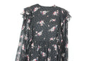 Paramount black chiffon dress with pink floral print - M-2