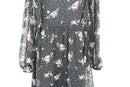 Paramount black chiffon dress with pink floral print - M-4