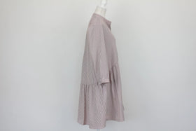 Brown and white stripe shirt dress - 38 - 0