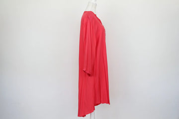 Coral Red Gold Studded V-Neck Kaftan Dress – M - 0