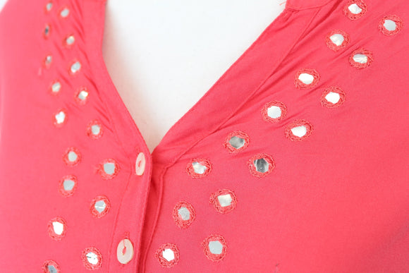 Pink buttoned down dress - M