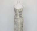ZARA grey and cream slinky dress - L-1
