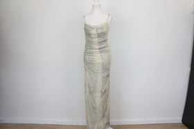 ZARA grey and cream slinky dress - L - 0