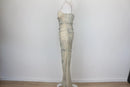 ZARA grey and cream slinky dress - L-5