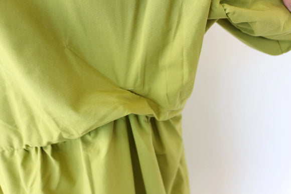 Bright green trapeze style dress - 44
