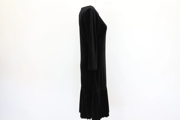 Truworths black velour long sleeve pleated dress