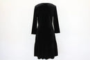 Truworths black velour long sleeve pleated dress-3