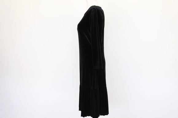 Truworths black velour long sleeve pleated dress