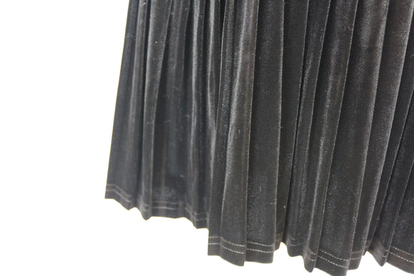 Truworths black velour long sleeve pleated dress