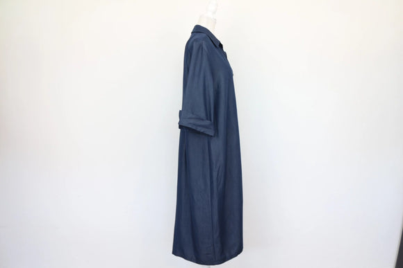 Woolies dark denim dress with tie straps - 16