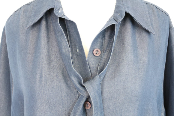 Woolies dark denim dress with tie straps - 16