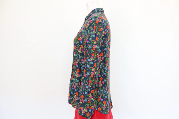 Top Shop navy and floral shirt - 8