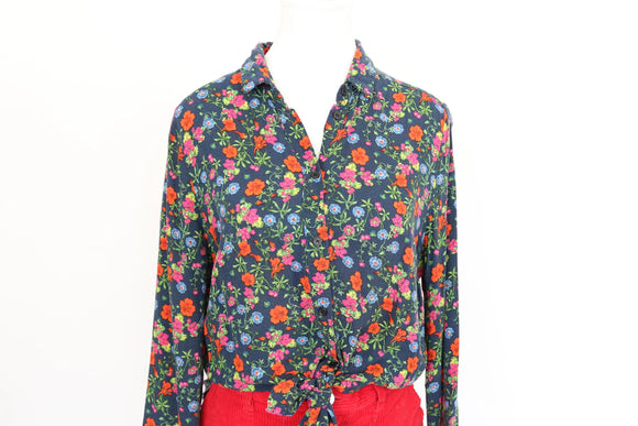 Top Shop navy and floral shirt - 8