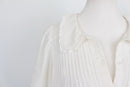 Cream long sleeve blouse with collar - 36-7