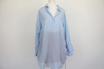 H&M Mama Blue & White Stripe Belted Shirt Dress – XL - 0