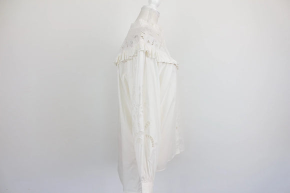 H&M white puff-sleeve shirt - S