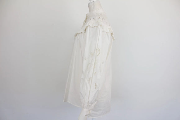 H&M white puff-sleeve shirt - S
