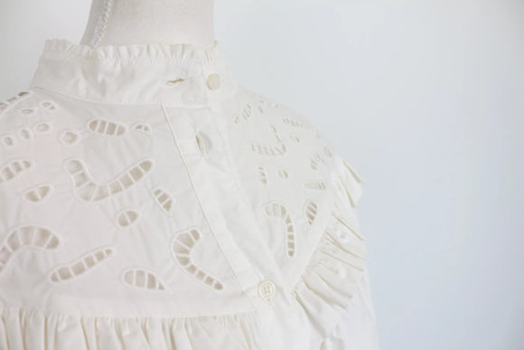 H&M white puff-sleeve shirt - S