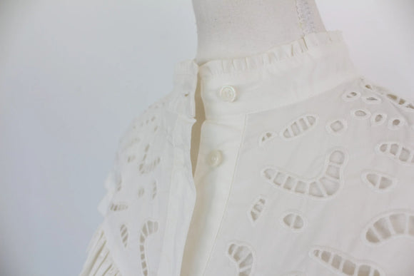 H&M white puff-sleeve shirt - S