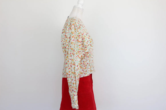 Vera Moda vintage long sleeve embroided blouse - S
